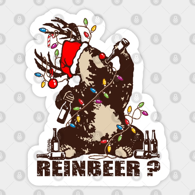 Bear, deer, drunken reinbeer? Sticker by NewSignCreation